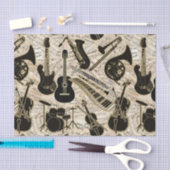 Blad Muziek en instrumenten zwart/goud ID481 Tissuepapier (Craft)