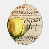 Blad Muziek Geel Rose Keramisch Ornament (Links)