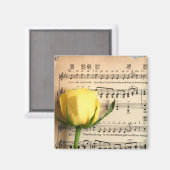 Blad Muziek Geel Rose Magneet (Voorkant / Achterkant)