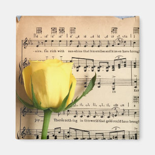 Blad Muziek Geel Rose Magneet