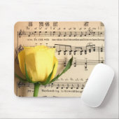 Blad Muziek Geel Rose Muismat (Met muis)