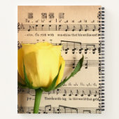 Blad Muziek Geel Rose Notitieboek (Achterkant)