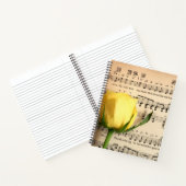Blad Muziek Geel Rose Notitieboek (Binnen)
