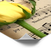 Blad Muziek Geel Rose Poster (Hoek)