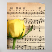Blad Muziek Geel Rose Poster (Voorkant)