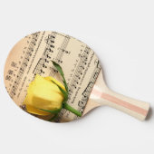 Blad Muziek Geel Rose Tafeltennisbatje (Zijkant)