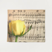 Blad Muziek Geel Rose Wandkleed (Voorkant (horizontaal))