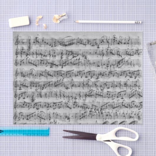  blad Muziek grijs handgeschreven ontkoppeling Tissuepapier (Craft)