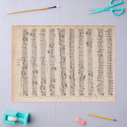 Blad Muziek  handgeschreven beugels ontkoppelen Tissuepapier (Craft)