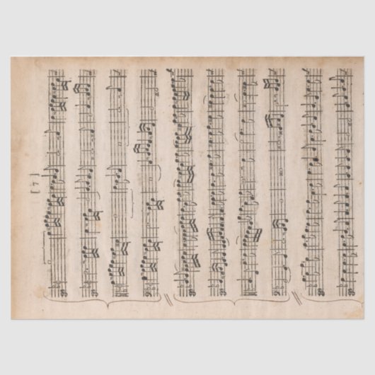 Blad Muziek handgeschreven beugels ontkoppelen Tissuepapier (Voorkant)