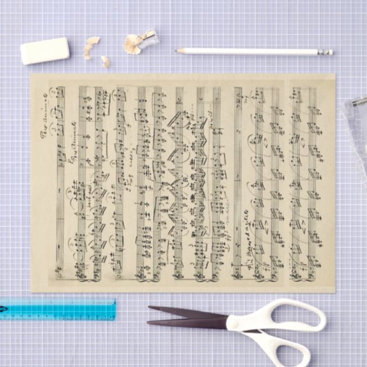 Blad Muziek handgeschreven  perkament Tissuepapier (Craft)