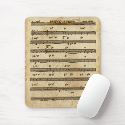 Blad Muziek-minnaar Mousepad Muismat (Met muis)