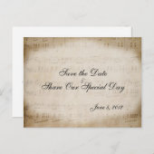 Blad Muziek opslaan Datum Briefkaart (Voorkant / Achterkant)