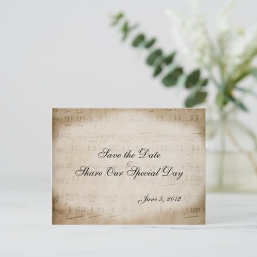 Blad Muziek opslaan Datum Briefkaart (Staand voorkant)