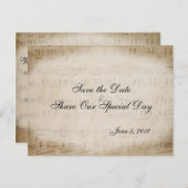 Blad Muziek opslaan Datum Briefkaart (Voorkant / Achterkant)