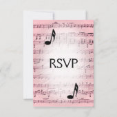 Blad Muziek Roze menu RSVP Keuze (Achterkant)