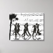 Blad Muziek Silhouette Dancers Palm Tree Canvas Afdruk (Voorkant)