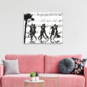 Blad Muziek Silhouette Dancers Palm Tree Canvas Afdruk (Insitu (Woonkamer))