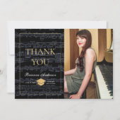 Blad Muziek zwart & gouden foto Hartelijk dank Kaart (Voorkant)