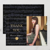 Blad Muziek zwart & gouden foto Hartelijk dank Kaart (Voorkant / Achterkant)