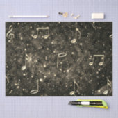 Blad Muzieknoten Gold Black-ontkoppeling Tissuepapier (Craft)