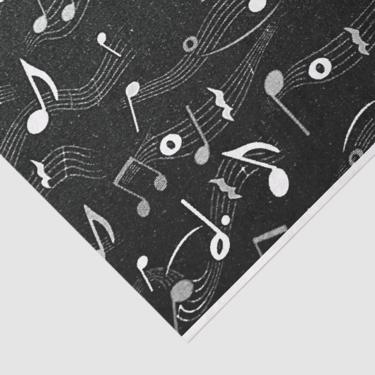 Blad Muzieknoten Musician Black White Decoupage Tissuepapier (Detail)