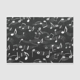 Blad Muzieknoten Musician Black White Decoupage Tissuepapier