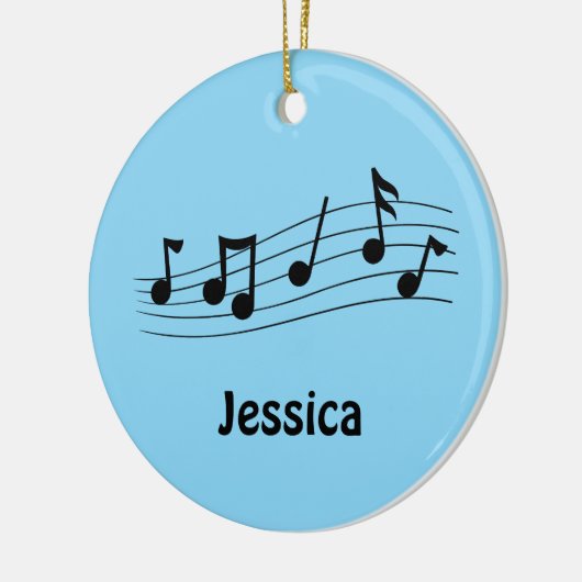 Blad Muzieknoten Periwinkle Gepersonaliseerde datu Keramisch Ornament (Links)