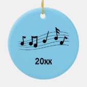 Blad Muzieknoten Periwinkle Gepersonaliseerde datu Keramisch Ornament (Achterkant)