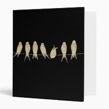 Blad Muzieknotitie Bomen op een draad op zwart