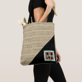  blad Muzieknotitie Muzikaans monogram Tote Bag (Dichtbij)