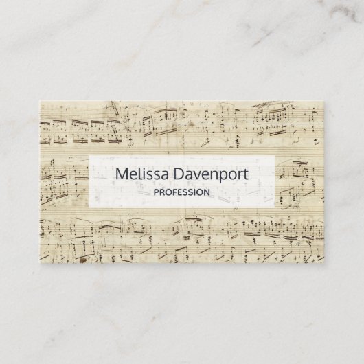 Blad Muzieknotities Musicus Visitekaartje (Voorkant)