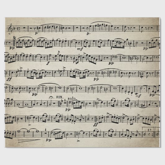 Blad muziekontwerp cadeaupapier (Vlak)