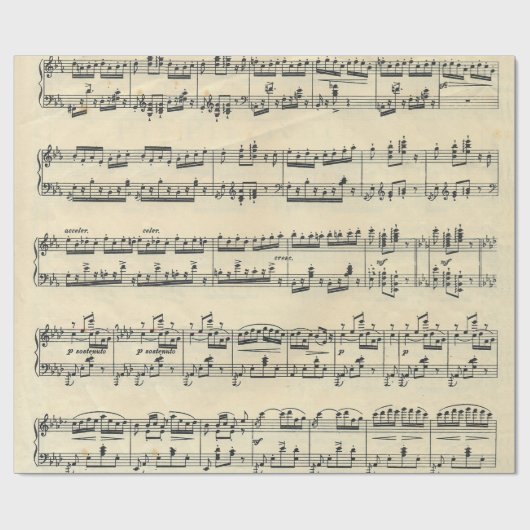 Blad muziekontwerp cadeaupapier (Vlak)