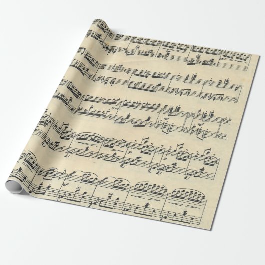 Blad muziekontwerp cadeaupapier (Uitgerold)