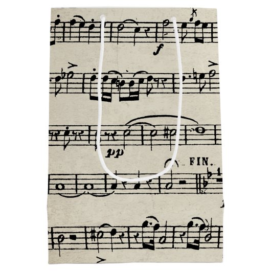 Blad muziekontwerp medium cadeauzakje (Achterkant)