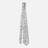 Blad muziekontwerp op wit stropdas (Achterkant)