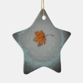 Blad op sneeuw keramisch ornament (Rechts)