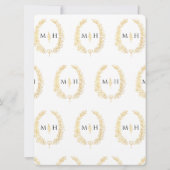 Blad ovale lijn art bruiloft goud zwart en wit kaart (Achterkant)