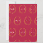 Blad ovale lijn art bruiloft zwart rood goud op wi kaart (Achterkant)