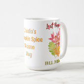 Blad Peeping Herfst GEBLADERTE Waterverf PERSONALI Koffiemok (Voorkant rechts)