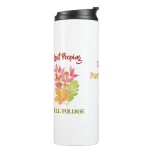 Blad Peeping Herfst GEBLADERTE Waterverf PERSONALI Thermosbeker