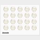 Blad:Persoonlijk Botanisch Trouwzegel Ronde Sticker (Vel)