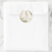 Blad: Persoonlijk Botanisch Trouwzegel Ronde Sticker (Tas)