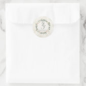 Blad: Persoonlijke Botanische Trouw Envelope Ronde Sticker (Tas)