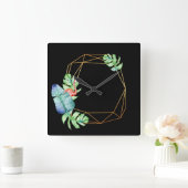 Blad Poligonal van de Flamingo van de natuur het Vierkante Klok (Huis)