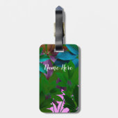 Blad, Roze, Groene bladeren Custom Bagage Labels (Achterkant verticaal)