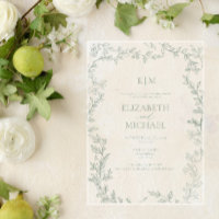 Blad Sage Groen Monogram Post Bruiloft Brunch