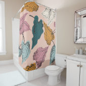 Blad-skelet naadloos patroon, achtergrond met bel douchegordijn (In situ)