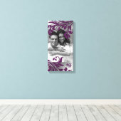 Blad Sparkle Bruiloft Print Paarse bladeren Vertic (Insitu (Houten vloer))